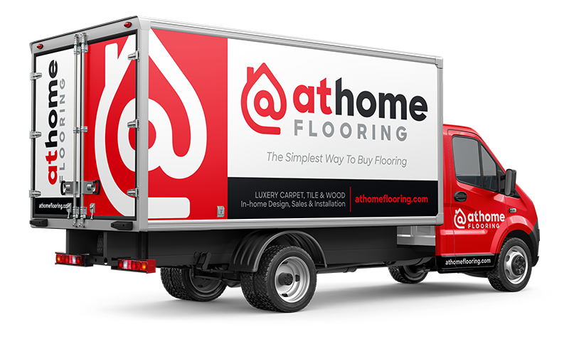 At Home Flooring branded truck — in-home design, sales & installation